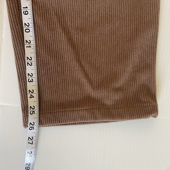 Halara Mid Rise Button Zipper Side Pocket Corduroy Pants Cocoa Brown Size M NEW - Picture 12 of 12